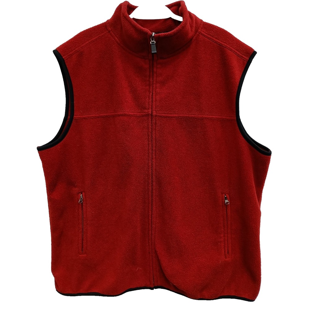 Vintage Winners Fleece Vest Mens Size XL Red Outdoor Gorpcore Full Zip